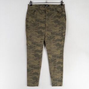 Nine West Jeans Womens 14 Green Camo Grammercy Skinny Ankle Stretch Casual